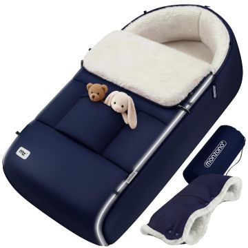 Voetenzak voor kinderwagen Marineblauw gevoerd incl tas
