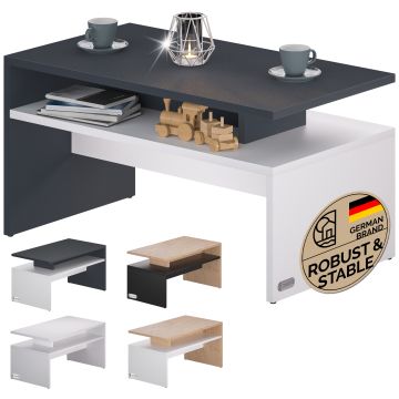Salontafel Sacramento Wit/Antraciet 95x55x50cm