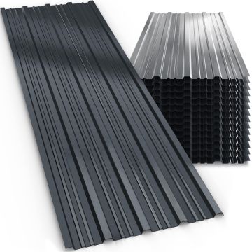 Trapezium Dakplaten 14 Stuks Antraciet Metaal 110x46cm
