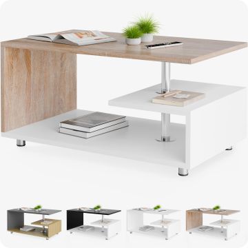 Salontafel Orlando Wit/Eik 95x55x50cm