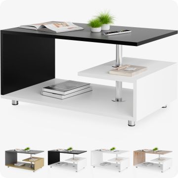 Salontafel Orlando Wit/Zwart 95x55x50cm