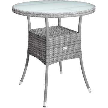 Polyrotan Balkontafel Grijs Ø60cm