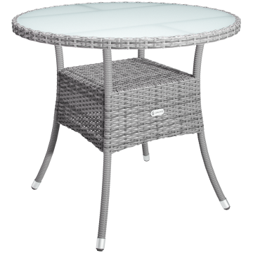Polyrotan Balkontafel Grijs Ø80cm