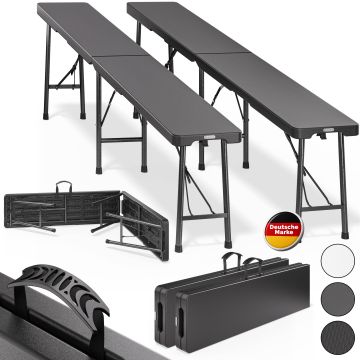 Picknickbank Set van 2 Antraciet Kunststof 180cm