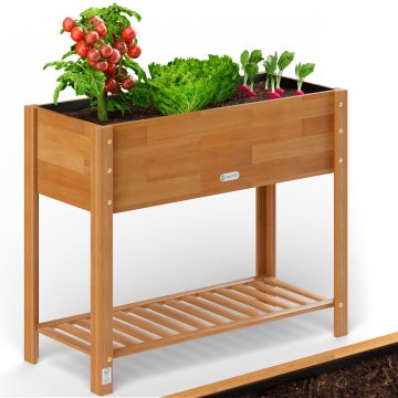 Verhoogd bed acaciahout FSC®-gecertificeerd 100x40x84cm