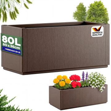 Bloempot Ethica Bruin plastic 80x36x36cm