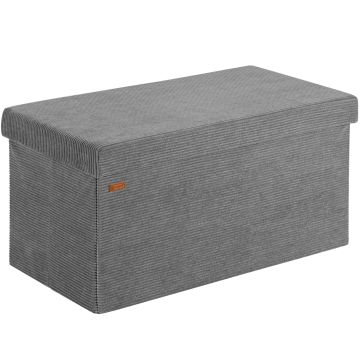 Opbergbank Antraciet Koord 76x38x38cm MDF opvouwbaar