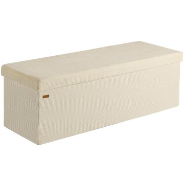 Opbergbank Beige Koord 114x38x38cm MDF opvouwbaar