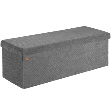 Opbergbank Antraciet Koord 114x38x38cm MDF opvouwbaar