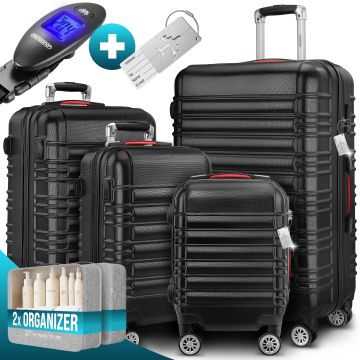 Reiskoffers 4-delige Zwart ABS accessoires
