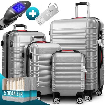 Reiskoffers 4-delige Zilver ABS accessoires