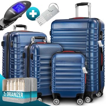 Reiskoffers 4-delige Blauw ABS accessoires
