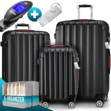 Reiskoffers Baseline 3-delige Zwart ABS accessoires
