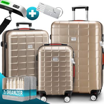 Reiskoffers 3-delige Exopack Champagne ABS toebehoren