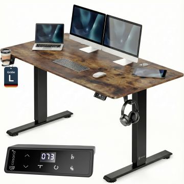 Zit sta bureau Bruin 140x60x72-117cm