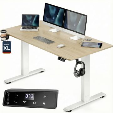 Zit sta bureau Beige 160x75x72-117cm