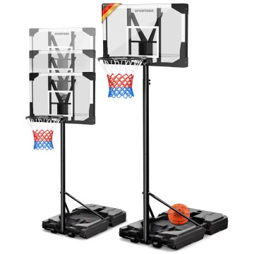 Basketbalhoepel outdoor in hoogte verstelbaar 135 -305 cm stabiel weerbestendig met standaard 60 kg basis wielen