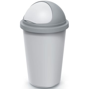 Afvalbak Zilver/Grijs plastic 50L