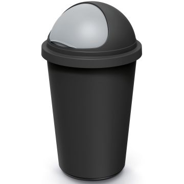 Afvalbak Zwart/Grijs plastic 50L