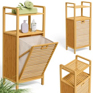 Badkamerkast met Wasmand Bamboe 43L
