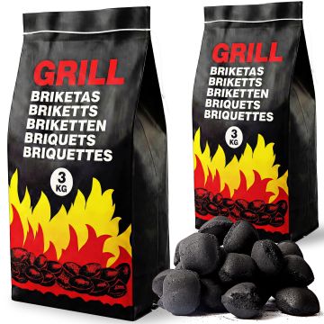 Houtskoolbriketten set van 3 elk 3kg