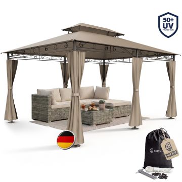 Paviljoen Topaz Taupe 3x4m UV-bescherming 50+