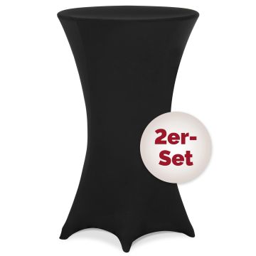 Statafelhoezen Set van 2 Zwart Ø60cm