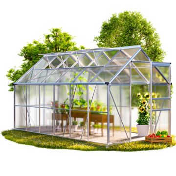 Tuinkas Aluminium 380x190x195cm met fundering
