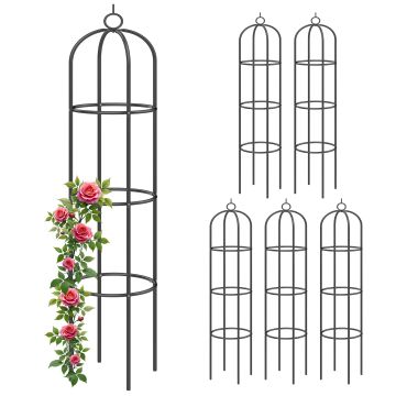Rozenboog Zwart 200x40cm , Set van 6
