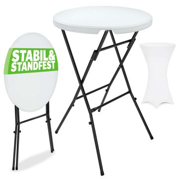 Statafel Wit Ø72cm + Statafelhoes Wit Ø70cm