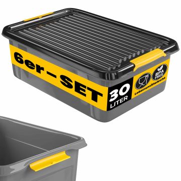 Opbergbox Set van 6 Grijs/Antraciet 58x39x16cm stapelbaar