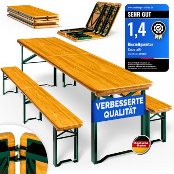 Biertentset 220cm opvouwbaar 10 persoons hoog belastbaar massief hout