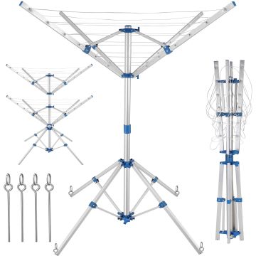 Droogmolen Blauw Zilver Aluminium 168x82x78cm