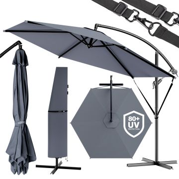 Zweefparasol Antraciet Aluminium Ø300cm UV-bescherming 80+