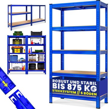 Stellingkast Blauw 180x90x40cm tot 875kg