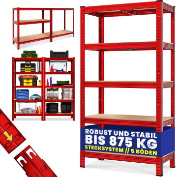 Stellingkast Rood 180x90x40cm tot 875kg