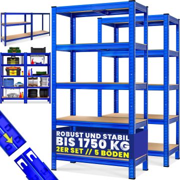 Stellingkast 2 Stuks Blauw 180x90x40cm tot 875kg