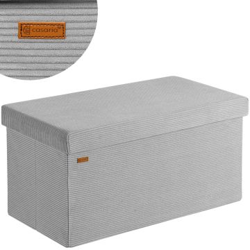 Opbergbank Grijs Koord 76x38x38cm MDF opvouwbaar