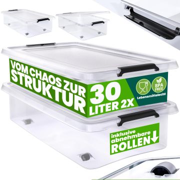 Opbergbox met Deksel Transparant 60x40x17cm 24L