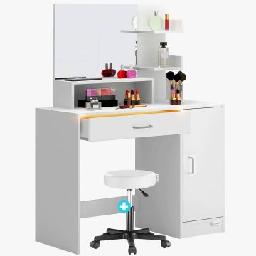 Kaptafel Jocelyn Wit 140x90x40cm incl rolkruk