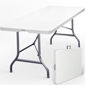 Klaptafel Wit Kunststof 183x76x74cm Inklapbaar