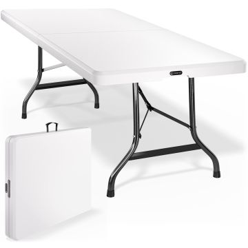 Tuintafel Wit Kunststof 220cm Inklapbaar