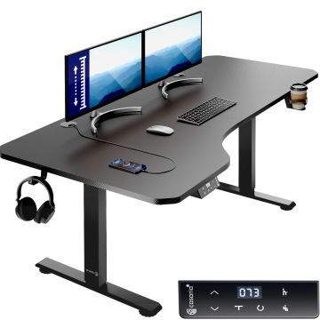 Zit sta bureau Zwart 160x75x73-118cm