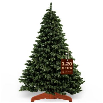 Kunstkerstboom Premium 120 cm PE / PVC met houten standaard FSC®