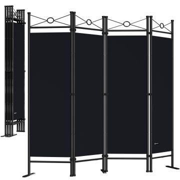 Kamerscherm Lucca Set van 2 Zwart Staal 180x163cm