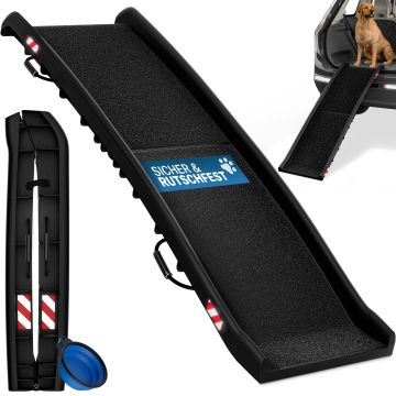 Hondenhelling auto Zwart 156x40x16cm opvouwbaar