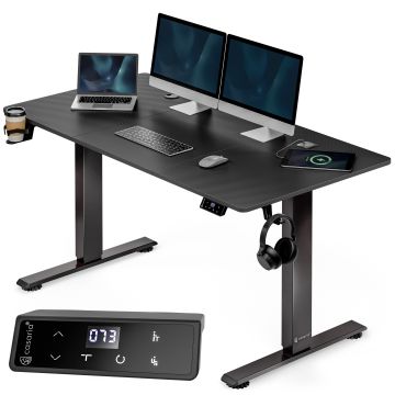 Zit sta bureau Zwart 120x60x72-117cm