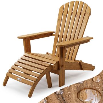 Ligbed Adirondack acaciahout incl voetensteun