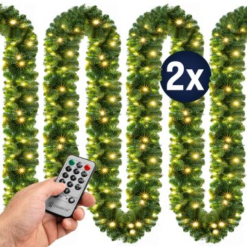 Kerstslinger 5m set van 2 incl afstandsbediening
