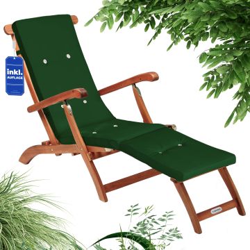 Ligbed Queen Mary® acaciahout FSC®-gecertificeerd incl kussen Groen